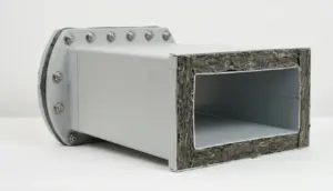 Condotta estrazione fumo e calore R600 a doppia parete con isolamento in lana di roccia e giunzione flangiata certificata EN 12101-7 per sistemi SEFFC