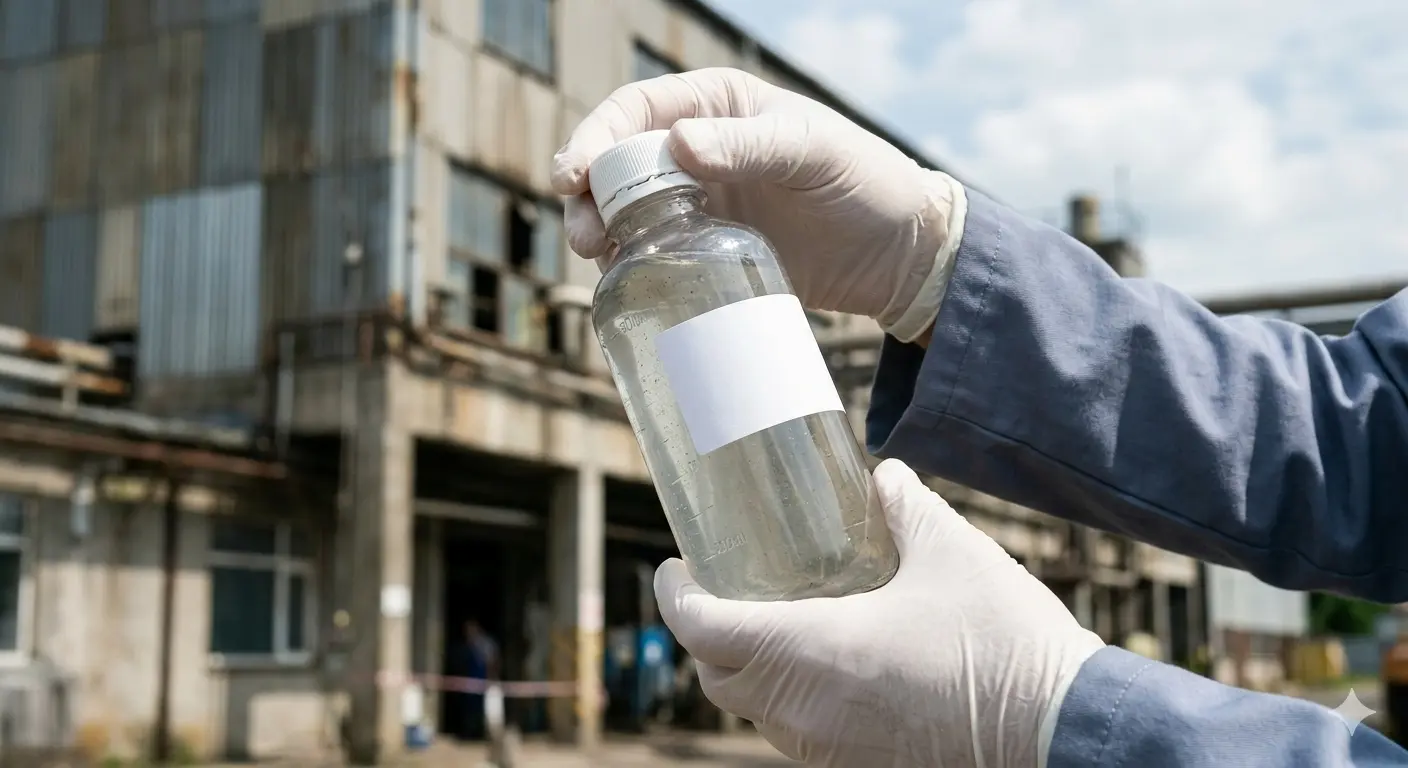 Campionamento microbiologico dell'acqua di un impianto di climatizzazione per il rilevamento della Legionella: prelievo in campo con bottiglia sterile certificata