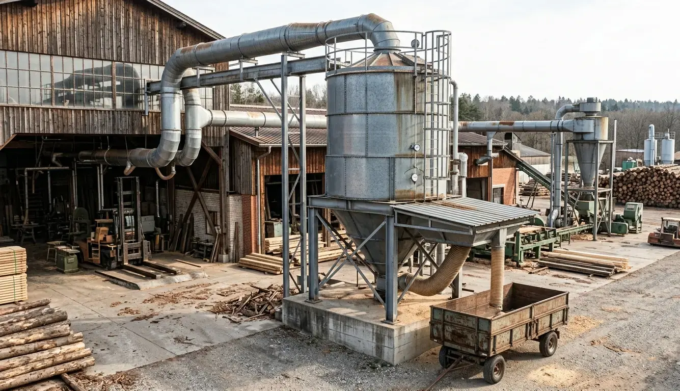 Silo di stoccaggio segatura: area classificata come zona ATEX ad alto rischio