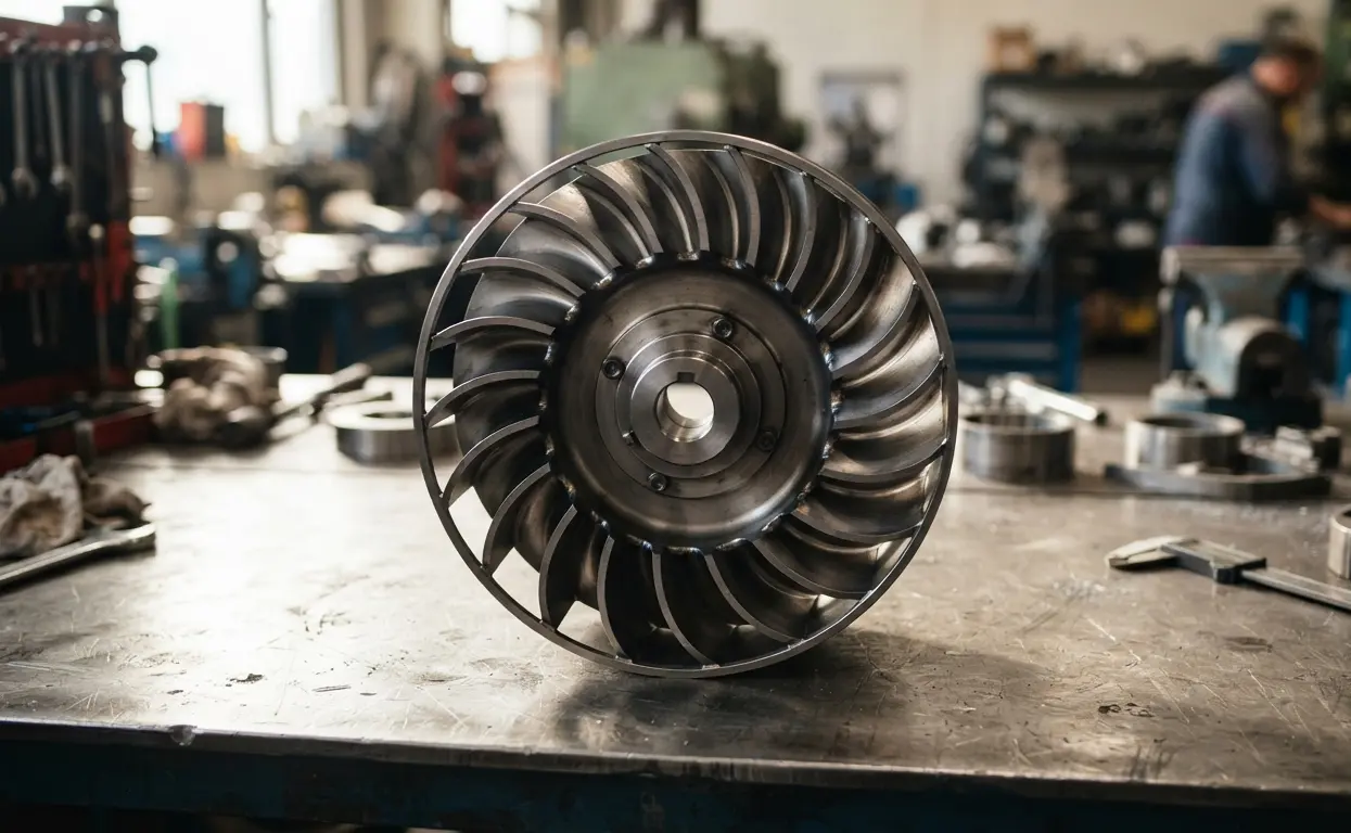 Girante con pale curve all'indietro per ventilatore centrifugo industriale ad alta efficienza energetica
