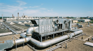 Unità di trattamento aria UTA installata su un impianto HVAC industriale