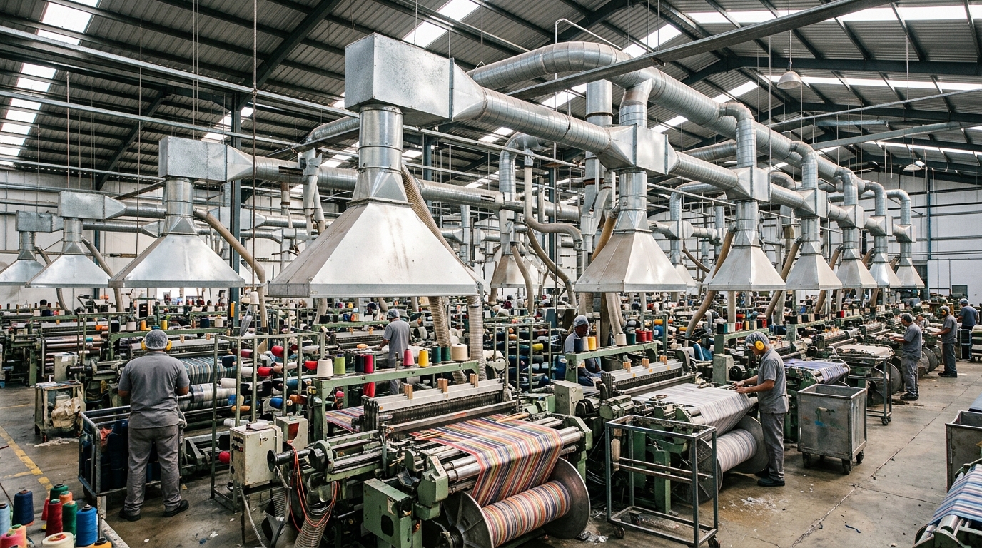 Aspirazione Polveri Tessili Industriali: Rischi e Sistemi